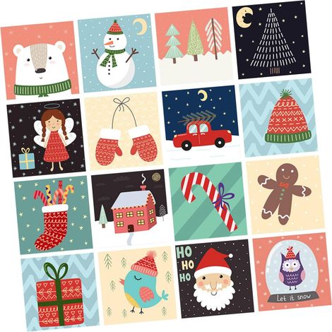 32pièces Autocollants Carrelage de Noël Repositionnables Imperméables pour Sol et Mur de Cuisine Stickers Décoratifs (1/5)