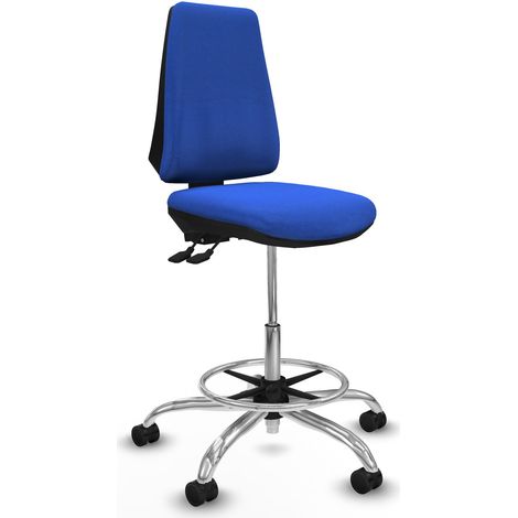 Taburete Elche AS bali azul base cromada ruedas 65mm nailon