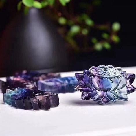 Cristal Naturel Fluorite Naturelle, Quartz, Pierre sculptée, Renard à Neuf queues, sirène, étoiles, amulette Porte-Bonheur, Sculpture d'animaux, Cadeau 1 pièce Collections de la Maison (1/5)