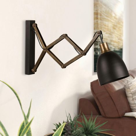 Applique murale vintage noire, accordéon métal vieilli SILE (1/5)