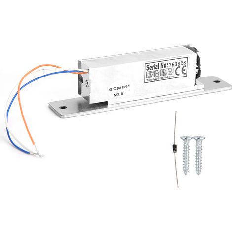 Verrou électronique de porte cathodique NO/NC avec retour de signal, 12V CC. (1/5)