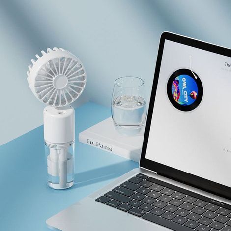 Mini ventilateur brumisateur portable - Interface USB - Ultra-compact - Hydratant - Silencieux - Brumisateur F2 (blanc) (1/5)