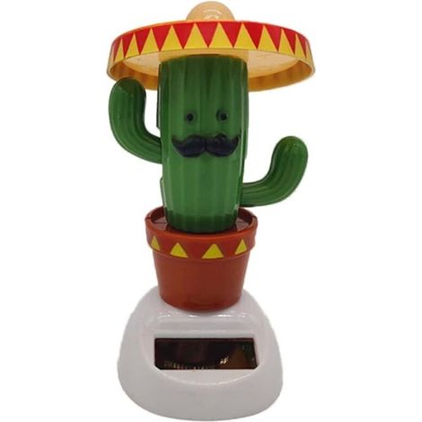 Poupée à tête oscillante pour tableau de bord de voiture, cactus dansant à énergie solaire, décoration mignonne pour tableau de bord de voiture, figurine à tête oscillante en forme de cactus, ornement