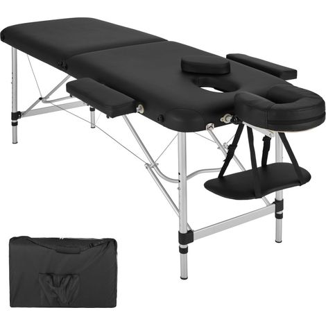 Table de massage Pliante 2 Zones Aluminium Portable + Housse noir (1/4)