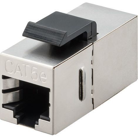 Goobay CAT 5 RJ45 2xF 1:1 CLIP - Adaptador para cable (RJ45, RJ45, Hembra/Hembra) (1/2)
