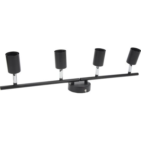 Plafonnier LED sur rail 4 lampes 60W, angle réglable, pliable, noir mat, pour chambre d'hôtel, 85-265V