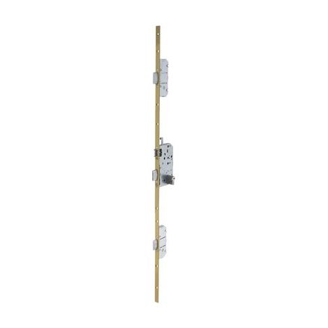 Vachette – Serrure électrique multipoint bronze gauche à fouillot – Clé I – Axe 50 mm – Coffre acier galvanisé – Trilock 5000