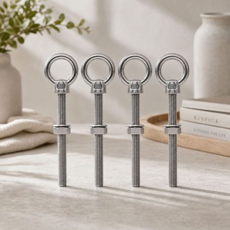 M10 x 100 mm Eye Bolts – 304 Stainless Steel – Pack of 4 – Corrosion Resistant (1/5)
