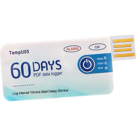 Enregistreur de température USB 10 000 points avec rapport PDF 60 jours d'utilisation (1/4)
