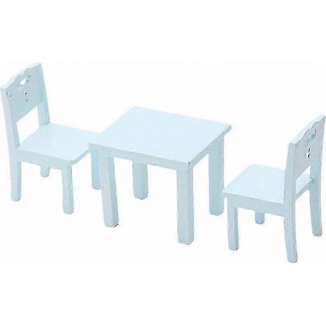 Ensemble table et chaises pour jeux de rôle pour enfants - Ensemble trois pièces. pour des jeux créatifs et amusants (Bleu) (1/5)