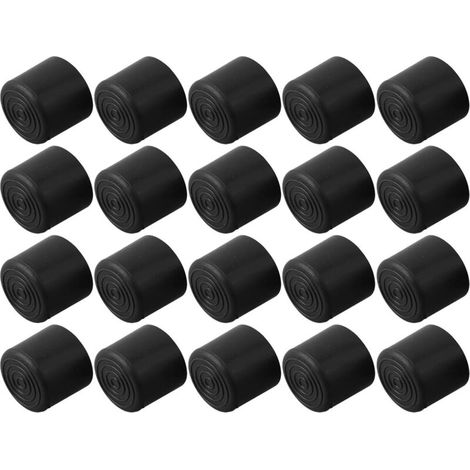 Set mit 20 Gummifüßen für Tischbeine, verhindert Kratzer, schwarzes PVC-Material (22 mm)