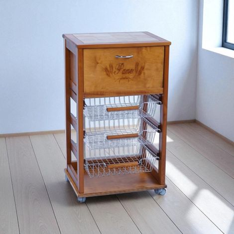 Carrello cucina portafrutta con portapane ROVERE (1/5)