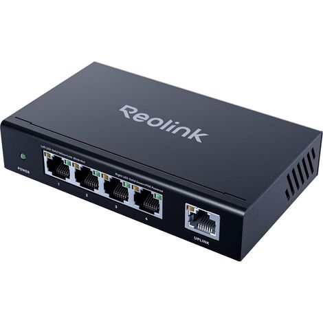 PoE Switch 4+1 Ports Gigabit, jusqu'à 30 W par Port, Adaptateur 65 W pour la Maison et l'entreprise, Alimentation PoE+, Mode récupération et Extension, RLA-PS1E (1/5)