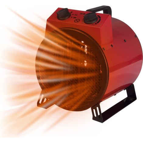 Igenix Commercial Drum Fan Heater, 2 Heat Settings, 3000W, Red - IG9301 (1/4)