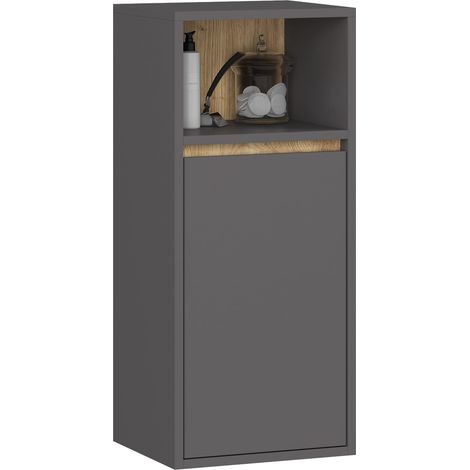 Mobile bagno sospeso VAMI Grigio Grafite, Rovere Artisan 35 cm 1 anta 35x30x80 cm (1/5)