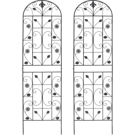 Treillis de jardin, construction en fer durable, utilisation polyvalente, Noir (1/2)