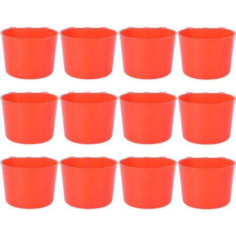Mangeoire à Oiseaux Suspendue en Plastique Gobelet d'Alimentation pour Cage à Oiseaux Tasse pour Nourriture et Eau Lot de 12