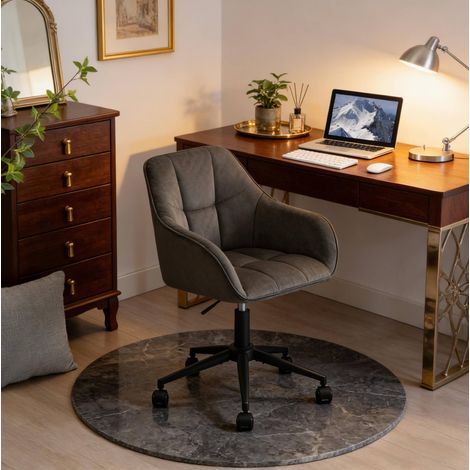 Silla escritorio giratoria terciopelo ajustable OKMYHOME (1/5)