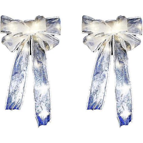 Transparente, leuchtende Schleife als Weihnachtsbaumschmuck (1/5)