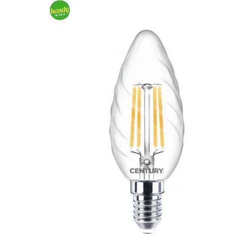 Lampada a filamento Century Incanto Clear Tortiglione 6W E14 4000K