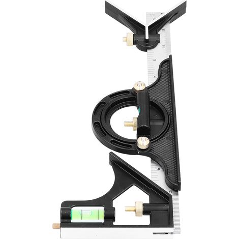 Équerre combinée en aluminium et acier inoxydable, outil de mesure d'angle professionnel pour menuiserie et métallurgie, précision élevée (1/5)