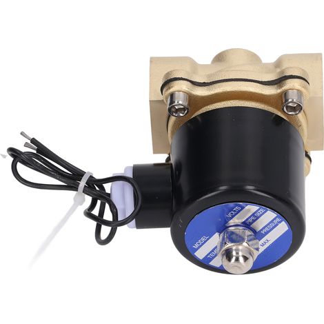 Vanne Solénoïde 2/2 Normalement Fermée en Laiton, Bobine Cuivre, pour Eau Gaz Huile 3/4 Pouce, 24V DC (1/5)
