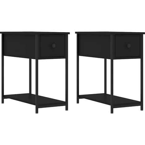 Maison Exclusive - Tables de chevet 2 pcs noir 30x60x60 cm bois d’ingénierie (1/5)