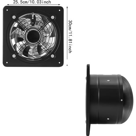 Ventilateur d'extraction, conception à 7 pales, clapet anti-retour automatique, fonctionnement silencieux (1/2)