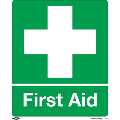 Sealey SS26V1 Worksafe First Aid Safety Sign - Self-Adhesive Vinyl (1/2)