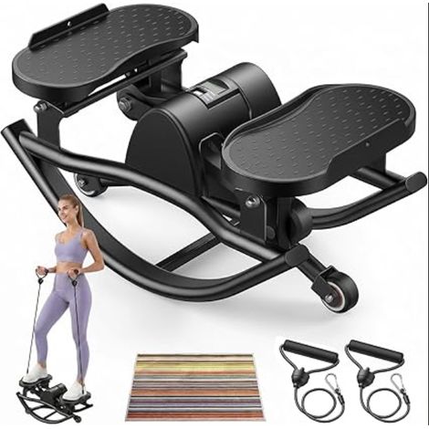 Mini Rock Stepper pour Maison, Stepper Fitness Appartement Mouvement Latéral Silencieux Respectueux des Articulations pour Hanches, Jambes, Fessiers
