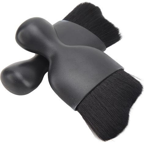 Brosse de nettoyage auto 2 pièces, poussière pour bouches d'aération et interstices, outil de détail intérieur, noir, épousseter habitacle (1/5)