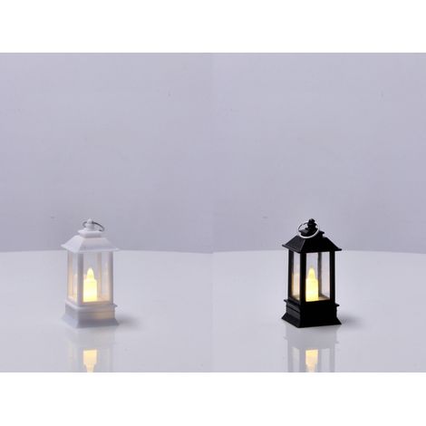 Regalo Italiano Mini Lanterna LED Bianca E24 4 x 4 Cm H 9 Cm – Lanternina Decorativa Luminosa 1 Pz