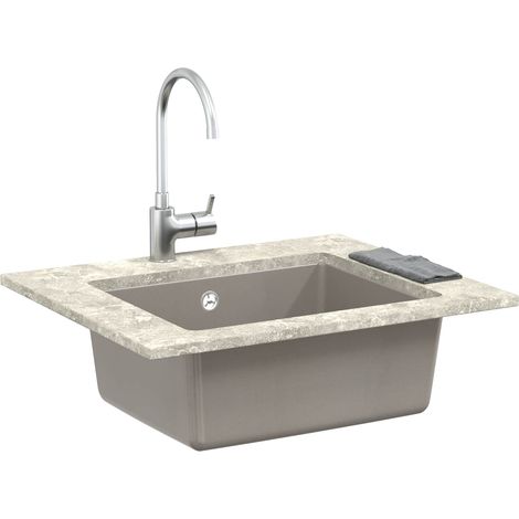 Évier Gris 530 x 460 mm 80% Quartz et 20% Résine