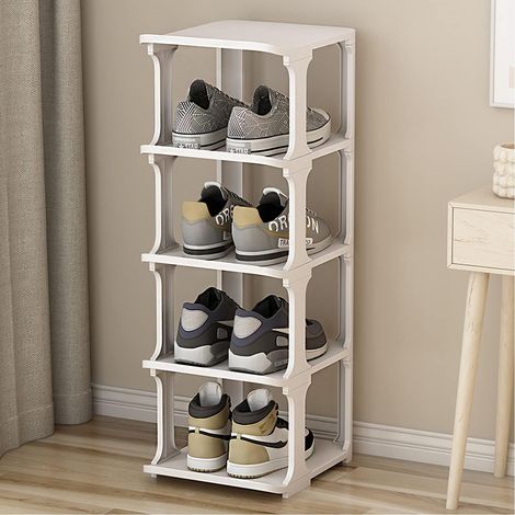 Etagere Chaussures - 5 Niveaux Reglables - Structure Metal Acier - Pour Entree Couloir Salon - Capacite 20 Paires - Dimensions 60 x 25 x 120 cm