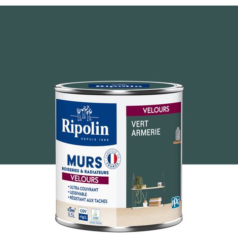 Peinture aspect Velours - 0,5L - Vert Armerie - Ripolin (1/5)