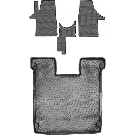 Juego de alfombrillas de goma para Volkswagen Caravelle T5 VAN (2003-2015) + alfombrilla para maletero. (1/5)