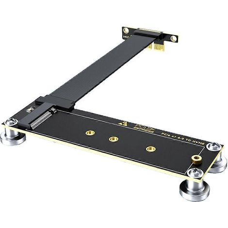 PCIe 4.0 x1 magnetische Riser-Karte für M.2 NVMe SSD, 10 cm Verlängerungskabel, 16 Gbit/s, Desktop-PC-kompatibel (1/5)