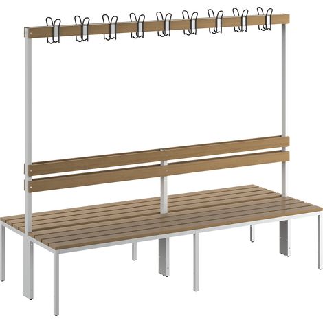 eurokraft basic, Banc de vestiaire avec dossier, double face,