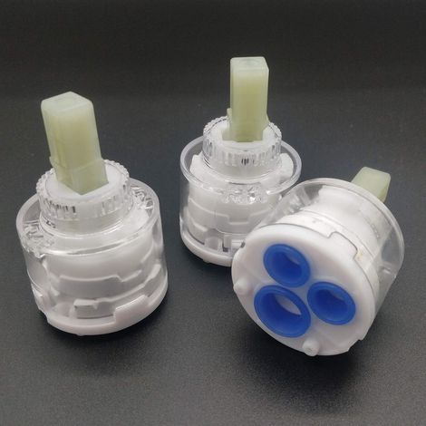 3PCS 40mm Disque En Céramique En Plastique Bassin De Douche Levier De Douche Mitigeur Remplacement De La Cartouche Intérieure, Cartouche En Céramique Robinet Robinet Mitigeur (Transparent) (1/5)