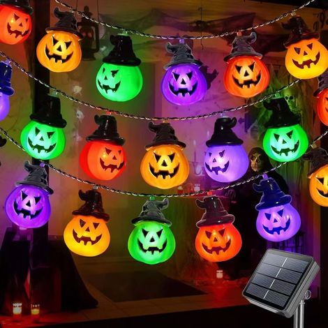 Ornement décoratif en forme de citrouille, 3 m, 4 couleurs, 20 LED, thème Halloween, pour la maison, la table, les fêtes et la décoration saisonnière des pièces.-AquaForge (1/5)
