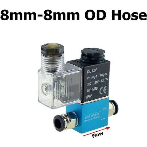Électrovanne pneumatique 12 V/24 V/220 V, 2 positions, orifice 1/4", 2 voies normalement fermée, référence 2V025-08, pour compresseur d'air. Tuyau 8 mm x 8 mm CC 24 V (1/5)