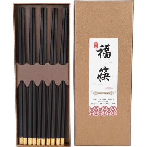 Baguettes en séquoia à tête cuivrée en forme de « Fu », repose-baguettes, baguettes cadeau haut de gamme, non peintes et non cirées, baguettes en bois en forme d'aile de poulet, bois de santal violet, (1/5)