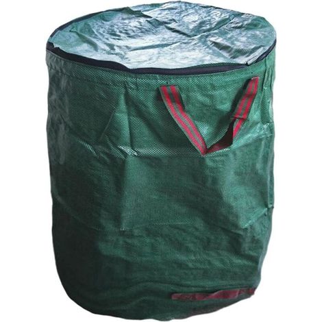 Sacs à déchets de jardin, grande capacité avec couvercle et poignées, sacs poubelles pliables et étanches, 3 tailles : 120 L/272 L/300 L (taille : 300 L),AAFGVC (1/4)