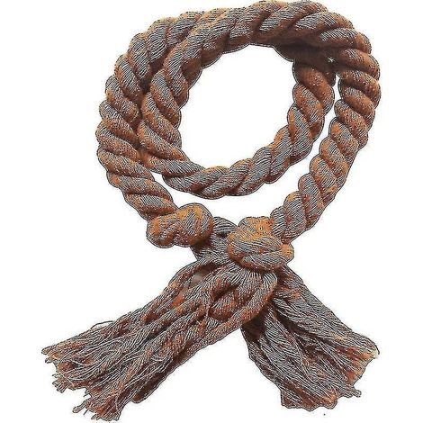 Lot de 2 embrasses de rideaux en corde de coton et lin tissée, couleur unie, pour décoration intérieure JikaixLight Coffee (1/5)