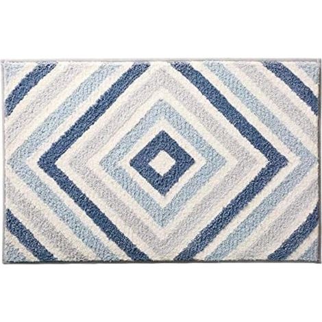 Rutschfeste, extrem saugfähige und weiche Badematte, maschinenwaschbar (blau, 40 x 60 cm) (1/5)