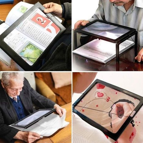 Loupe Lecture pour Les Seniors - Lampe Loupe de Bureau claire - 25X Grossissement Rectangulaire multicolore LOUPE OPTIQUE