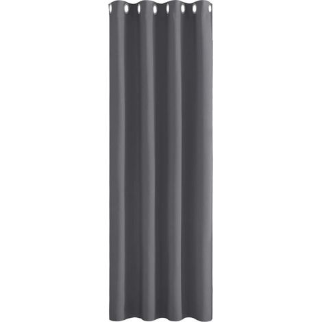 Grauer Verdunkelungsvorhang mit Ösen, extra lang 240 cm, breit 140 cm, licht- und kälteisolierend (1/5)