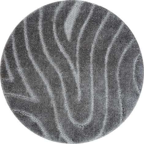Badteppich SUPREME Kreis WAVES, Wellen, rutschfest, weich – grau grey rund 100 cm