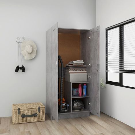 Armadio Grigio Cemento 82,5x51,5x180 cm in Legno Multistrato vidaXL (1/6)