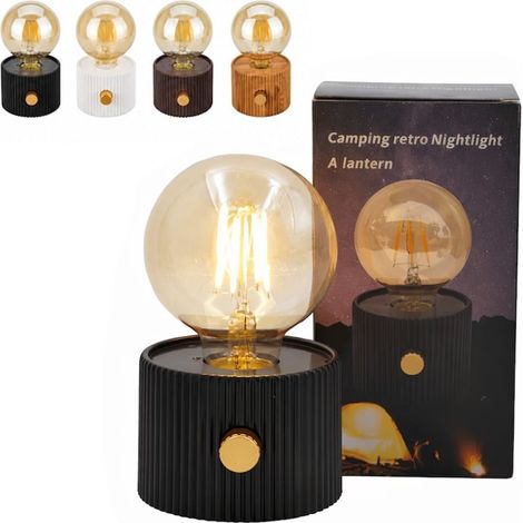 TrAdE Shop Traesio - Mini Lanterna Lampada Decorativa Lampadina Stile Retrò Luce Calda Notturna Da Campeggio - (1/5)